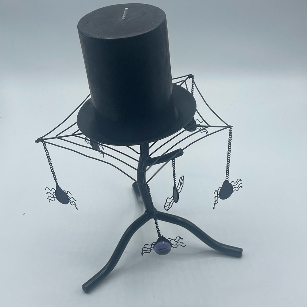 Spider Web Pillar Candle Holder